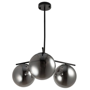 Lampa wisząca trzy dymne szklane kule Step Into Design ST-5026-3 smoke Venus-3 3xE27 52cm x 123cm czarny