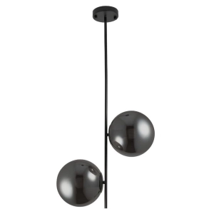 Lampa wisząca dwie dymne kule na czarnym ramieniu Step Into Design ST-5025-2 smoke Venus-2 2xE27 44cm x 153cm
