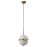 Lampa wisząca rozcięta mleczna kula z dodatkami mosiężnymi Step Into Design MP0094-1 Sfera-1 LED 12W 3000K 20cm x 200cm