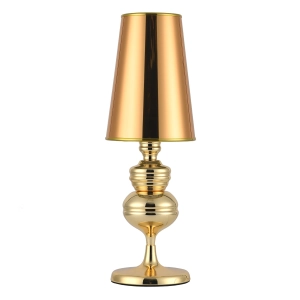 Lampa stołowa nocna złota podstawa i abażur Step Into Design MT-8046-18 gold Queen E27 53cm x 18cm