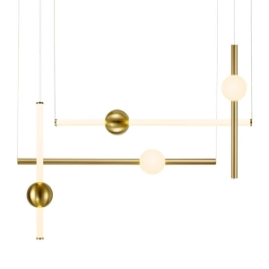 Designerska lampa wisząca Step Into Design ST-1691S-4 O-Line LED 32W 3000K 78cm x 266cm mosiądz