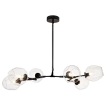 Czarna lampa wisząca z transparentnymi kloszami Step Into Design ST-1232-6 black transparent Modern Orchid-6 6xE27