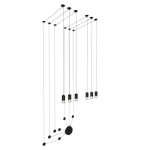 Ścienna lampa wisząca długie podczepiane linki Step Into Design XT012-6W Linea-6 Wall 6xG9 czarny