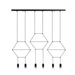 Lampa wisząca stylizowana na Vibia Wireflow Lineal Step Into Design XT100-6P Linea-6 Long 6xG9 czarny