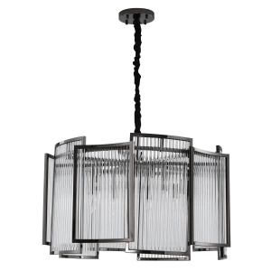 Czarna kryształowa lampa wisząca Step Into Design MP0098 black Imperio 8xE14 80cm x 248cm