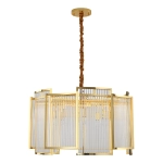 Złota kryształowa lampa wisząca Step Into Design MP0098 gold Imperio 8xE14 80cm x 248cm