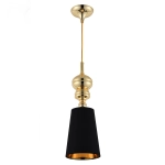 Lampa wisząca czarny abażur i złoty stelaż Step Into Design MP-8846-18 black gold Queen E27 18cm x 253cm