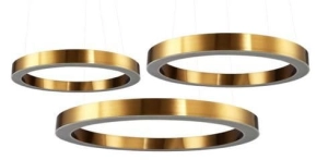 Lampa wisząca trzy mosiężne obręcze Step Into Design ST-8848-40+60+80 brass Circle LED 93W 3000K