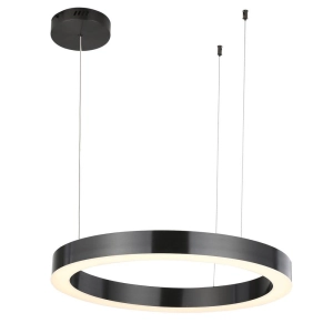 Lampa wisząca gruba czarna obręcz na trzech linkach Step Into Design ST-8848-60 black Circle 60 LED 32W 3000K 60cm x 209cm