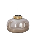 Lampa wisząca spłaszczona bursztynowa kula z elementami mosiądzi Step Into Design 9969P/B amber Boom LED 12W 3000K 35cm x 184cm