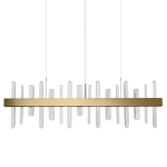Złota podłużna lampa wisząca z kryształami Step Into Design MP0099 gold Arctic LED 52W 3000K 100cm x 233cm