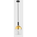 Pojedyncza lampa wisząca do jadalni szklany klosz z pozłacaną powłoką Vento Gold Alfa 60893 E27 90cm x 18cm