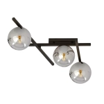 Lampa sufitowa trzy szklane grafitowe kule przy suficie Emibig 1104/3 Czarny Smart 3 Black/Grafit 3xE14