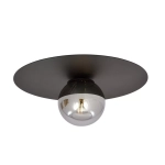 Lampa sufitowa okrągły talerz z kulą Emibig 1128/1 Czarny Solar 1 Black/Grafit 1xE14 40cm
