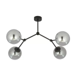 Lampa sufitowa cztery kule szklane grafitowe połysk Emibig 1134/4 Czarny Space 4 Black/Grafit 4xE14