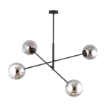 Lampa wisząca dwa proste metalowe ramiona zakończone grafitowymi kloszami kulami Emibig 1167/4 Czarny Linear 4 Black/Grafit 4xE14