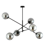 Lampa sufitowa z ruchomymi czarnymi ramionami i grafitowymi kloszami Emibig 1167/6 Linear 6 Black/Grafit