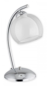 Klasyczna chromowana lampa stołowa z podwójnym szklanym kloszem Lemir O2238 L1 CH Altea E27