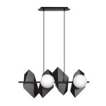 Lamp wisząca czarna cztery kule z geometryczną osłoną Emibig 636/4 Czarny Drifton 4 Black 4xGU10 40cm 