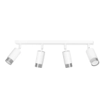Lampa sufitowa cztery tubki regulowane na listwie z chromowaną obręczą Emibig 962/4 Biały/Chrom Hiro 4 Wh/Chrome 4xGU10 78cm