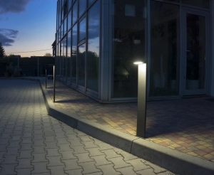 Popielata zewnętrzna lampa stojąca słupek oświetleniowy SU-MA KR-580 Karo LED 10W 4000K IP54 58cm