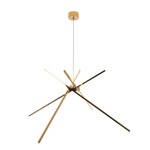 Złota lampa wisząca listwy ledowe Max Light P0457 Spider LED 33W 3000K CRI90 114cm