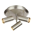 Lampa sufitowa plafon punktowy 3 reflektory regulowane w kolorze stali MarkSlojd 107350 Barcelona 3xGU10 31cm