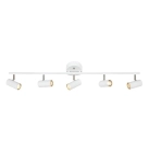 Lampa sufitowa listwa z reflektorami w stylu skandynawskim biała regulowane oprawki MarkSlojd 107352 Barcelona 5xG9 19cm x 105cm