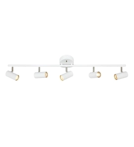 Lampa sufitowa listwa z reflektorami w stylu skandynawskim biała regulowane oprawki MarkSlojd 107352 Barcelona 5xG9 19cm x 105cm