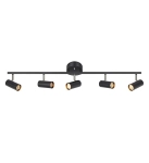 Lampa sufitowa listwa czarna z regulowanymi reflektorami MarkSlojd 107351 Barcelona 5xGU10 19cm x 105cm