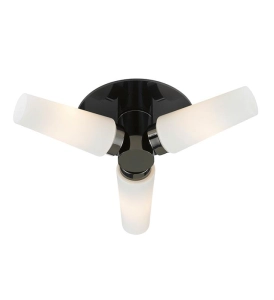 Lampa sufitowa do przedpokoju czarna z białymi kloszami szkło typu stożek MarkSlojd 107618 Brastad 3xE14 39cm