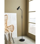 Lampa podłogowa czarna w stylu industrialnym regulowany klosz w kształcie stożka MarkSlojd 108206 Crest 145cm