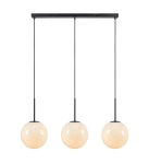 Lampa wisząca nad wyspę 3 białe szklane klosze i kontrastowy czarny stelaż MarkSlojd 108269 Dione 3xE14
