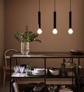 Lampa wisząca w stylu industrialnym listwa nad stół z metalowymi rurkami MarkSlojd 108262 Sencillo 3xE27 75cm
