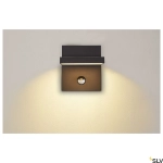 Antracytowa zewnętrzna lampa ścienna z czujnikiem SLV 1002990 Abridor LED 12W 3000/4000K IP54