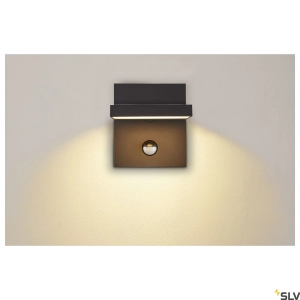 Antracytowa zewnętrzna lampa ścienna z czujnikiem SLV 1002990 Abridor LED 12W 3000/4000K IP54