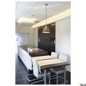 Kopułowa lampa wisząca w kolorze szczotkowanej miedzi SLV 133019 Para E27 30cm
