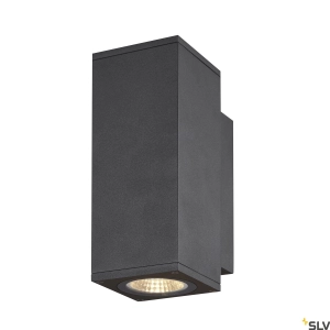 Dwupunktowa antracytowa zewnętrzna lampa ścienna SLV 1003418 Enola LED 7,8W 3000/4000K CRI90 IP65 ściemnialna fazowo