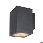 Antracytowa zewnętrzna lampa ścienna sześcian SLV 1003437 Enola LED 36W 3000/4000K CRI90 IP65 38stopni