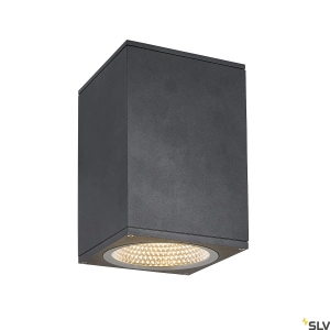 Antracytowa zewnętrzna lampa sufitowa sześcian SLV 1003439 Enola LED 36W 3000/4000K CRI90 38stopni IP65