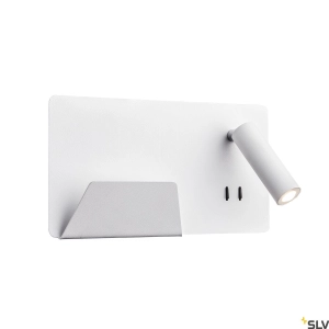 Biały kinkiet obok łóżka z portem usb i uchwytem SLV 1003457 Somnila LED 15W 3000K CRI90