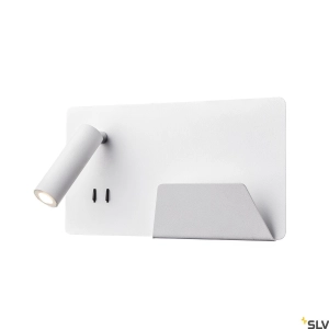 Biały kinkiet obok łóżka z portem usb i uchwytem SLV 1003458 Somnila LED 15W 3000K CRI90