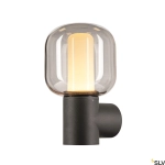 Antracytowa zewnętrzna lampa ścienna z szklanym kloszem SLV 1004678 Ovalisk LED CCT 9,2W 3000/4000K IP65