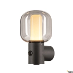 Antracytowy zewnętrzny kinkiet z czujnikiem ruchu SLV 1004679 Ovalisk LED CCT 9W 3000/4000K IP65