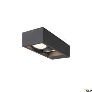Antracytowa prostokątna zewnętrzna lampa ścienna SLV 1004748 Eskina LED CCT 27W 3000/4000K IP65