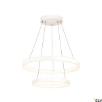Biała lampa wisząca dwie obręcze ledowe SLV 1004766 One Double LED 35W 2700K/3000K CRI90 60cm ściemnialna