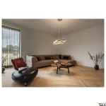 Mosiężna lampa wisząca dwie obręcze ledowe SLV 1005178 One Double LED 35W 2700K/3000K CRI90 60cm ściemnialna