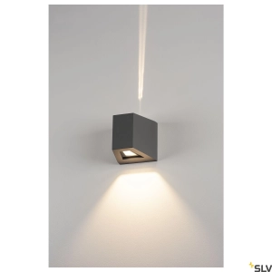 Zewnętrzna antracytowa lampa ścienna SLV 229665 Out-Beam LED 18W 3000K IP44 80stopni i 2stopnie