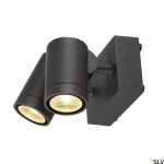 Antracytowa podwójna zewnętrzna lampa ścienna SLV 233255 Helia LED 13W 3000K IP55 35stopni