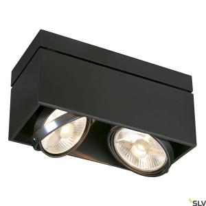 Czarna lampa sufitowa sześcian SLV 117110 Kardamod 2xES111 31,5cm x 13,5cm